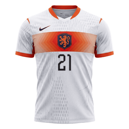 F.DE JONG #21 Hollandia Játékos Verzió Idegenbeli Mez Világbajnoki 2026 Fehér