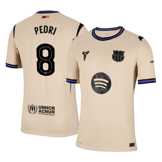 PEDRI #8 Játékos Barcelona Idegenbeli Soccer Mez 2025/26 Sárga - UCL