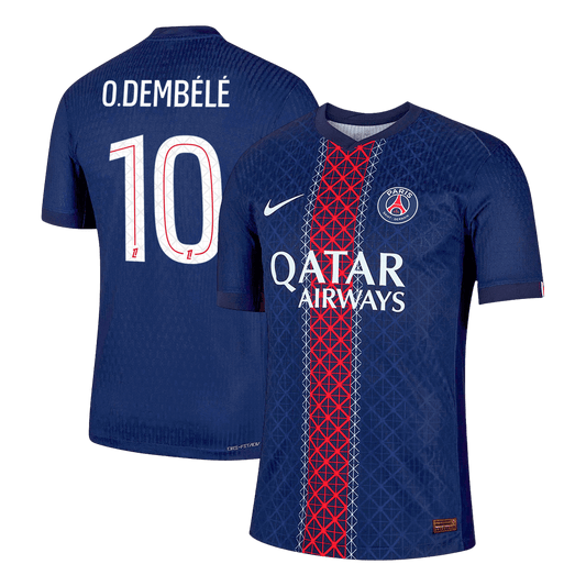 O.DEMBÉLÉ #10 Játékos PSG Otthon Soccer Mez 2025/26 Haditengerészet