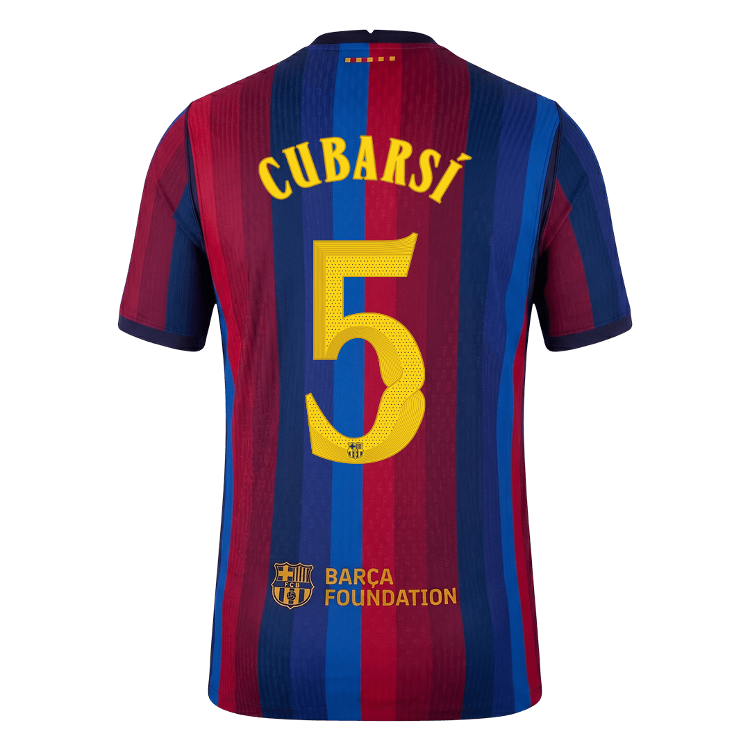 CUBARSÍ #5 Barcelona Játékos Verzió Hazai Mez 2026/27 Piros & Kék - UCL