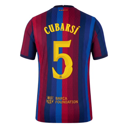 CUBARSÍ #5 Barcelona Játékos Verzió Hazai Mez 2026/27 Piros & Kék - UCL