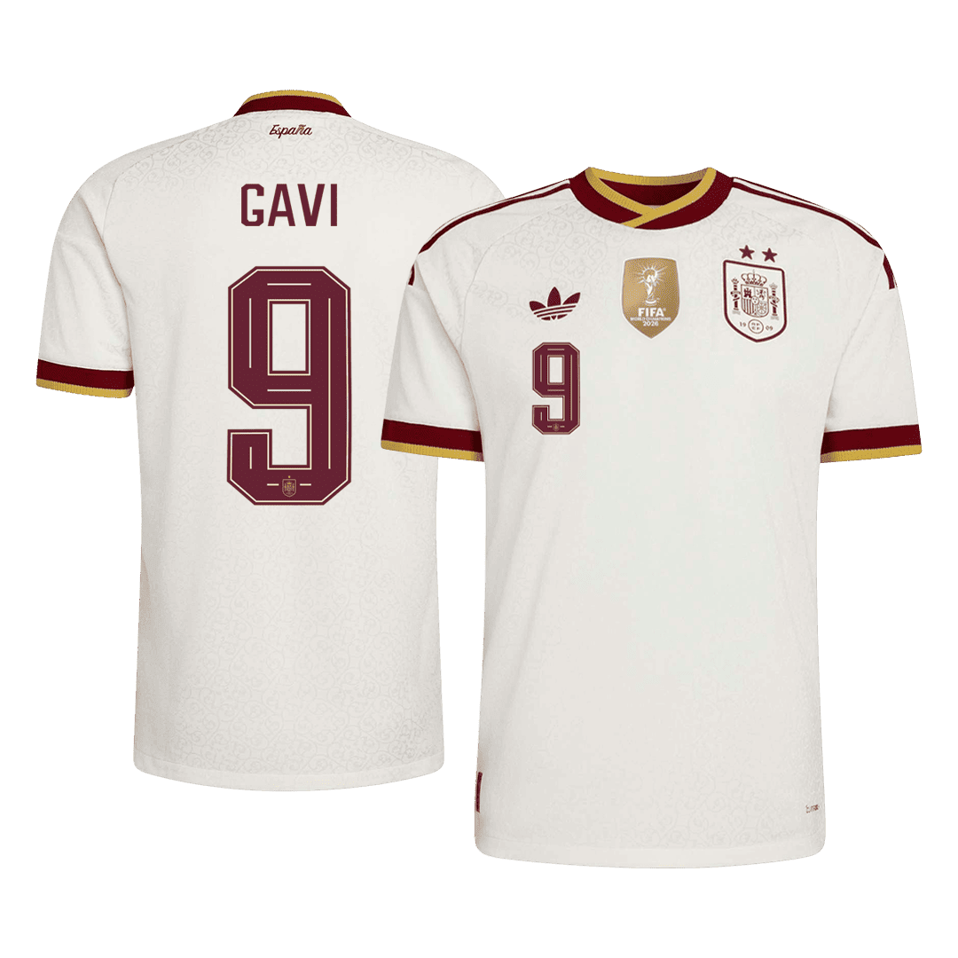 GAVI #9 Spanyolország Játékos Verzió Idegenbeli Mez Világbajnoki 2026 Fehér