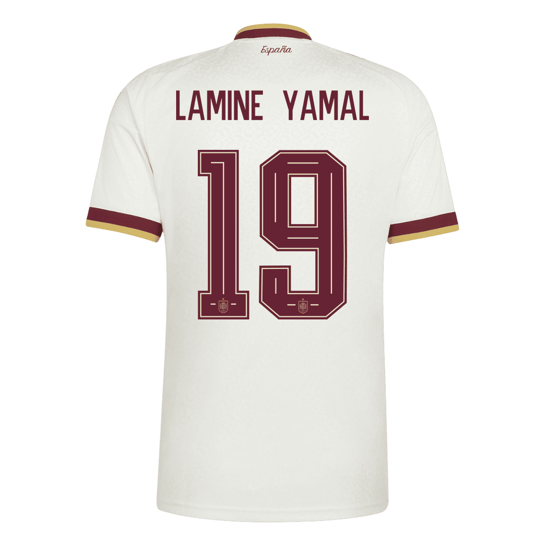 LAMINE YAMAL #19 Spanyolország Idegenbeli Mez 2026 Fehér