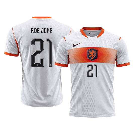 F.DE JONG #21 Hollandia Játékos Verzió Idegenbeli Mez Világbajnoki 2026 Fehér