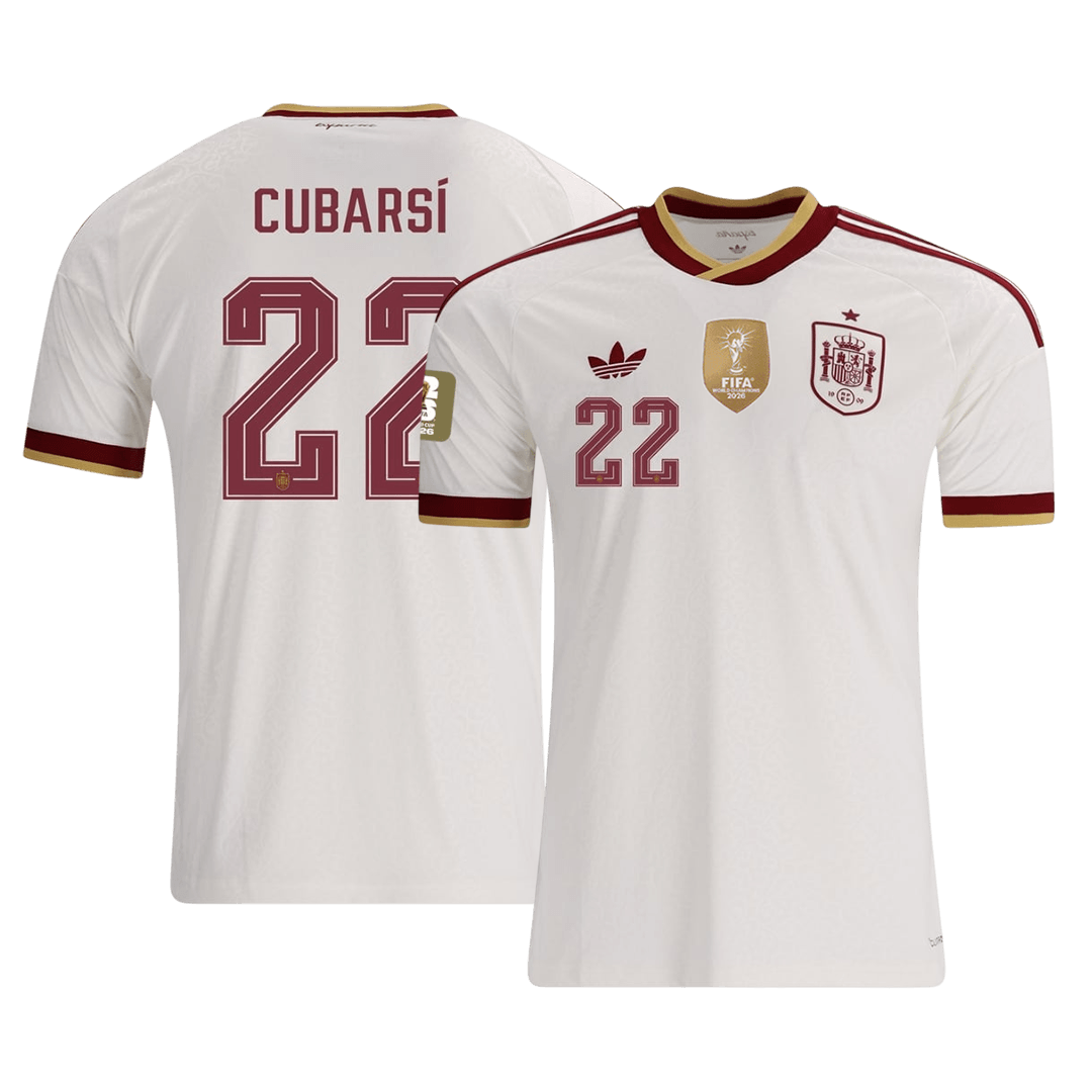 CUBARSÍ #22 Spanyolország Idegenbeli Mez 2026 Fehér