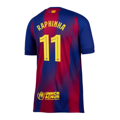 RAPHINHA #11 Barcelona Otthon Soccer Mez 2025/26 Piros&Kék - UCL