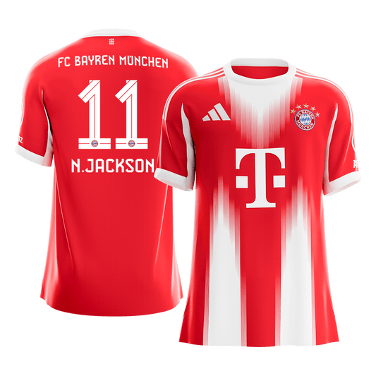N.JACKSON #11 Bayern Munich Hazai Futball Mez 2025/26 Piros