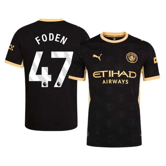 FODEN #47 Manchester City Játékos Verzió Idegenbeli Mez 2026/27 Fekete