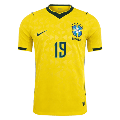 ENDRICK #19 Brazília Játékos Verzió Hazai Mez Világbajnoki 2026 Sárga