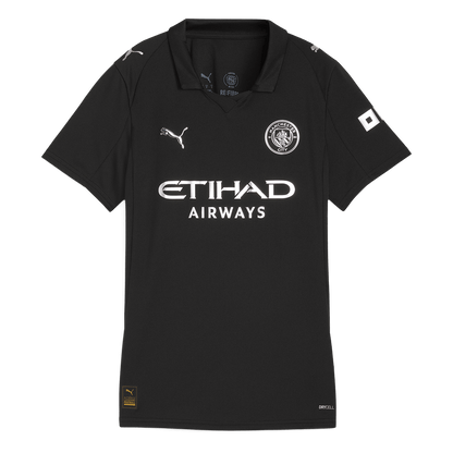 Női Manchester City Idegenbeli Futball Mez 2025/26 Fekete