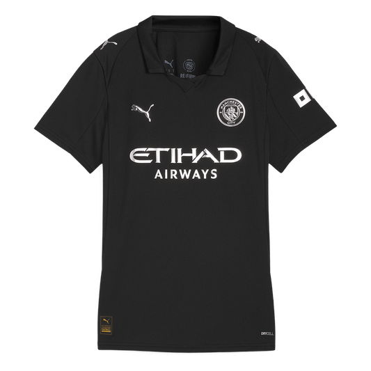 Női Manchester City Idegenbeli Futball Mez 2025/26 Fekete