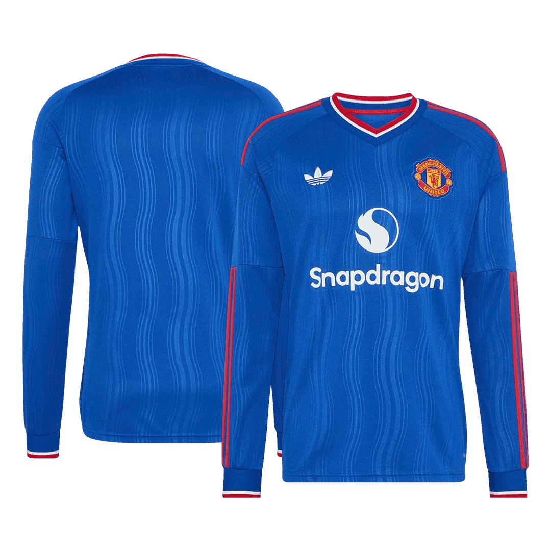 Manchester United Idegenbeli Hosszú Ujjú Mez 2026/27 Kék