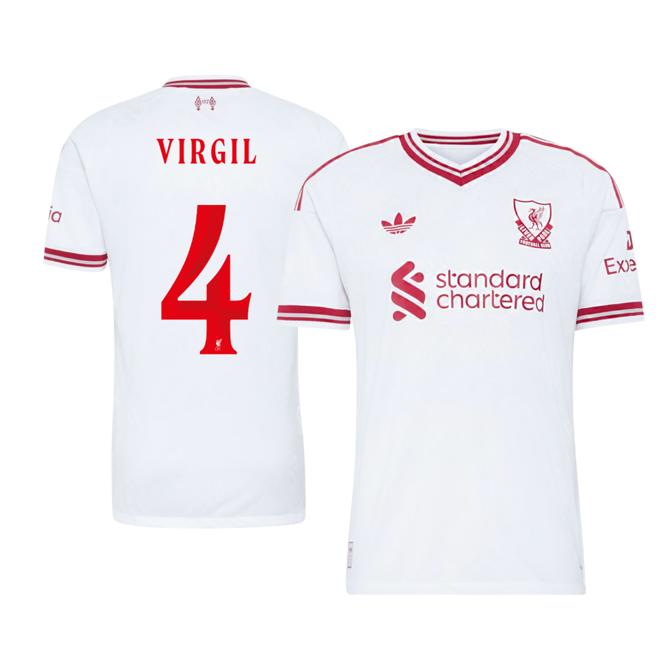 VIRGIL #4 Liverpool Játékos Verzió Idegenbeli Mez 2026/27 Fehér - UCL