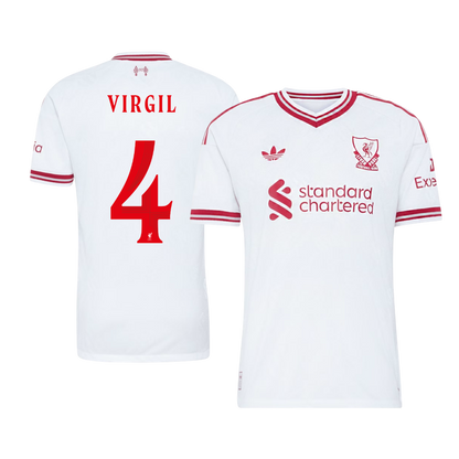 VIRGIL #4 Liverpool Játékos Verzió Idegenbeli Mez 2026/27 Fehér - UCL