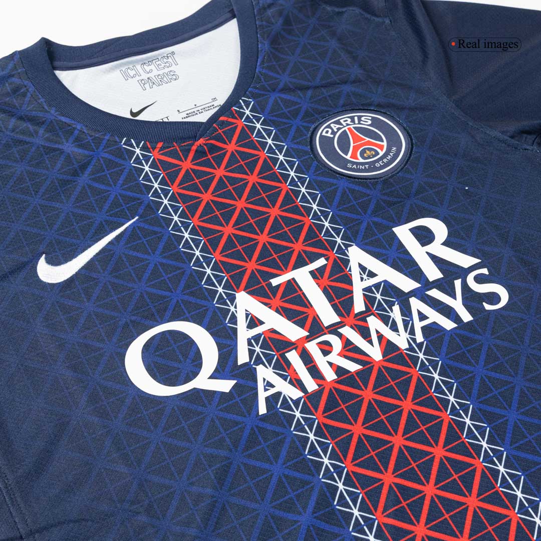 【Szuper Jó Minőségű】D.DOUÉ #14 PSG Otthon Soccer Mez 2025/26 Haditengerészet