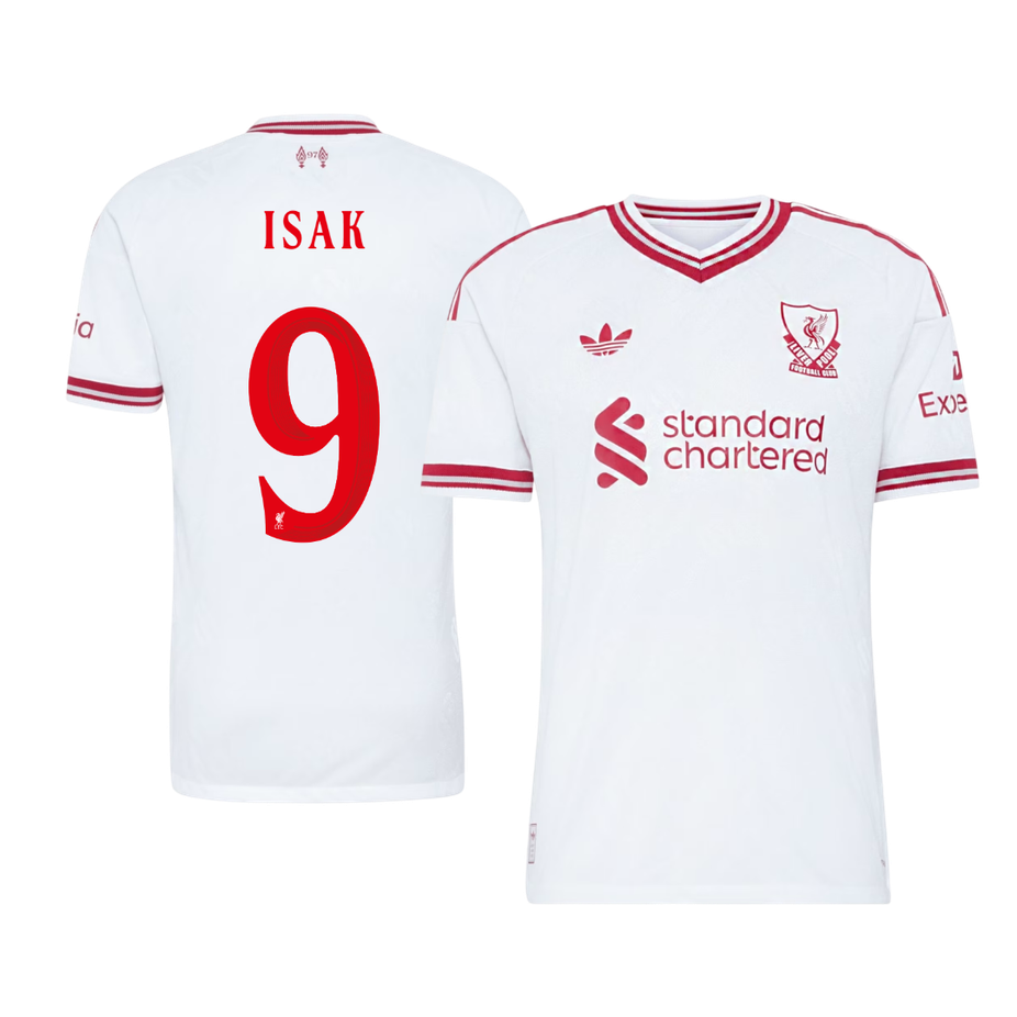 ISAK #9 Liverpool Játékos Verzió Idegenbeli Mez 2026/27 Fehér - UCL