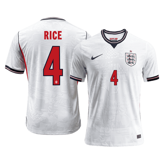 RICE #4 Anglia Játékos Verzió Hazai Világbajnoki Mez 2026 Fehér