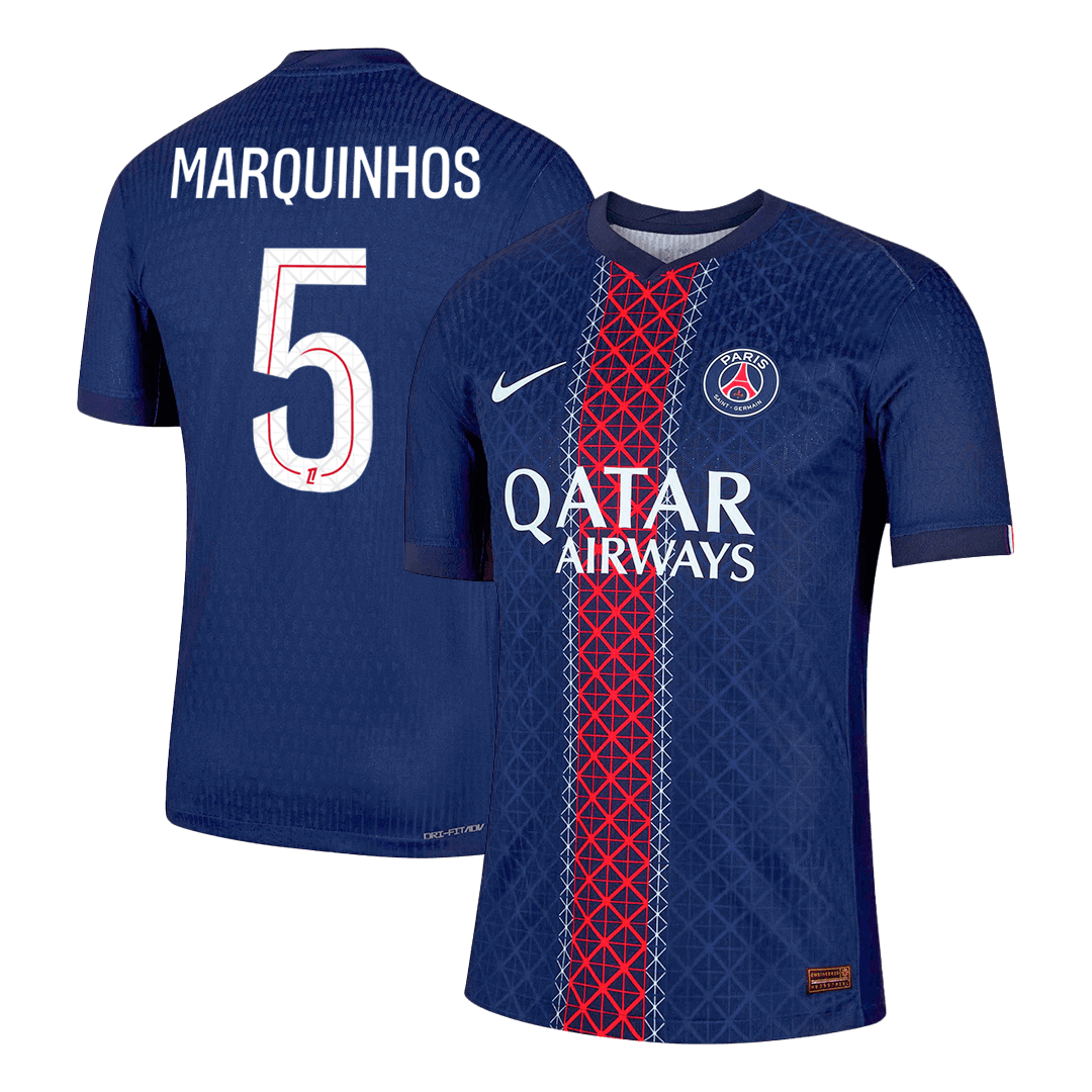 MARQUINHOS #5 Játékos PSG Otthon Soccer Mez 2025/26 Haditengerészet