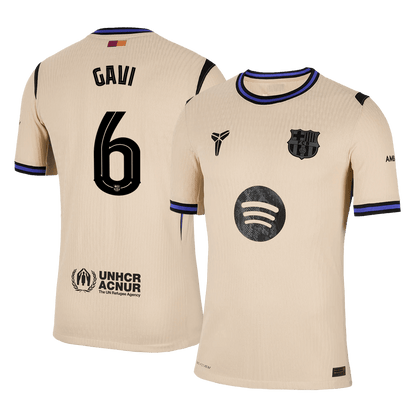GAVI #6 Játékos Barcelona Idegenbeli Soccer Mez 2025/26 Sárga - UCL
