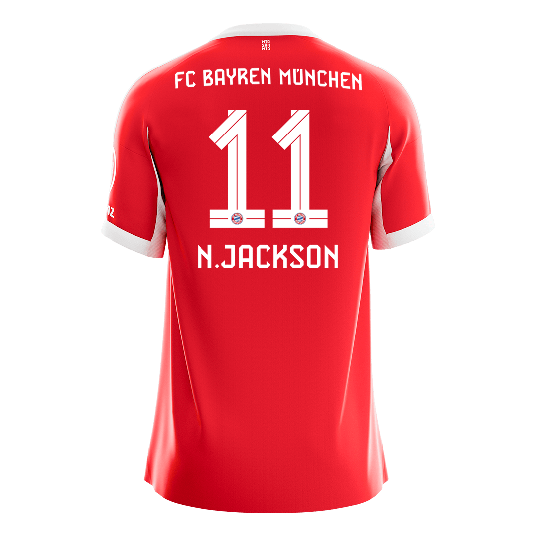 N.JACKSON #11 Bayern Munich Hazai Futball Mez 2025/26 Piros