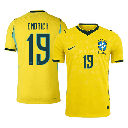 ENDRICK #19 Brazília Játékos Verzió Hazai Mez Világbajnoki 2026 Sárga
