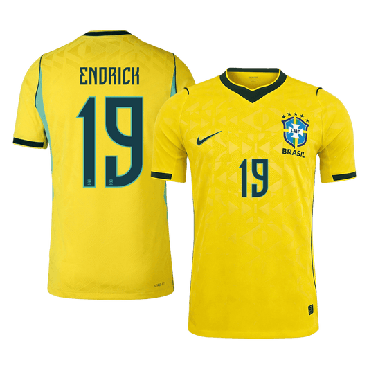 ENDRICK #19 Brazília Játékos Verzió Hazai Mez Világbajnoki 2026 Sárga