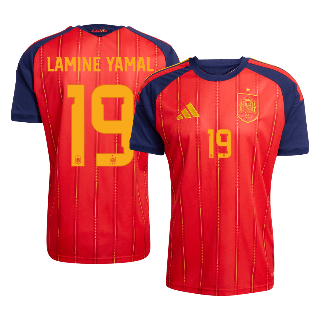 LAMINE YAMAL #19 Spanyolország Hazai Futball 2026 Piros Világbajnoki