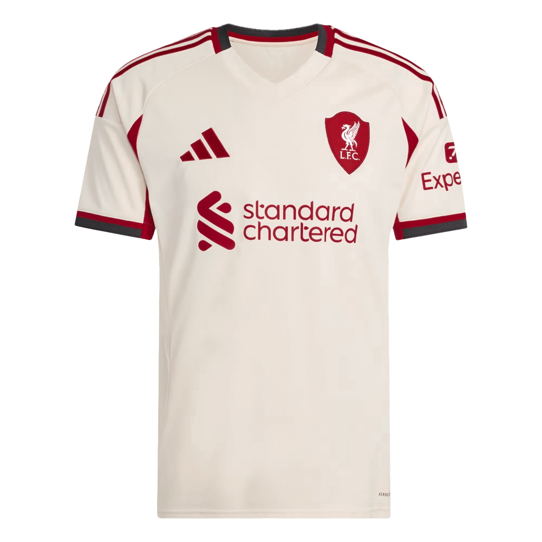 ISAK #9 Liverpool 
 Idegen 
 Futball Mez 
2025/26 
 Fehér