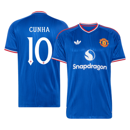 CUNHA #10 Manchester United Játékos Verzió Idegenbeli Mez 2026/27 Kék - UCL