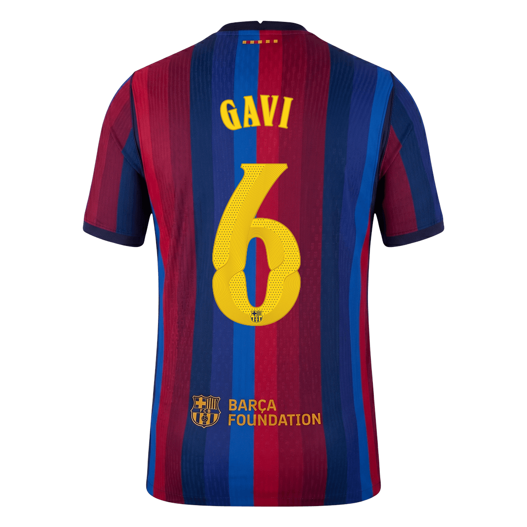 GAVI #6 Barcelona Játékos Verzió Hazai Mez 2026/27 Piros & Kék - UCL
