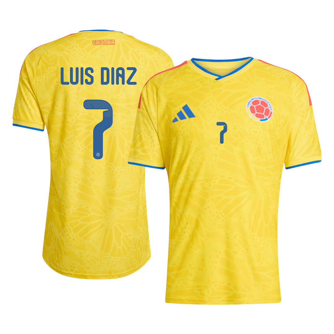 Játékos Verzió LUIS DíAZ #7 Colombia Hazai Mez 2026 Sárga