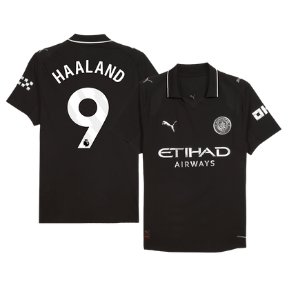 HAALAND #9 Játékos Manchester City Idegenbeli Soccer Mez 2025/26 Fekete