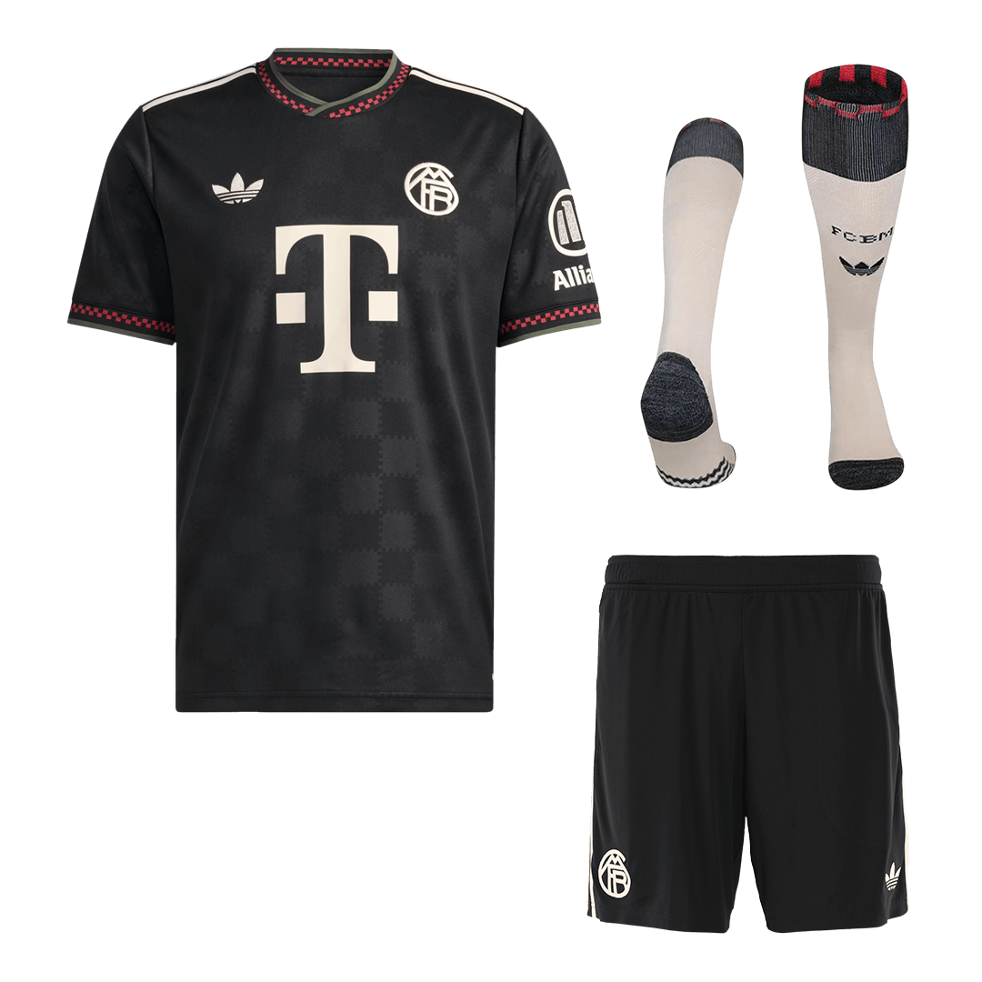Bayern Munich Idegenbeli Harmadik Mez Szett (Mez+Nadrág+Zokni) 2025/26 Fekete