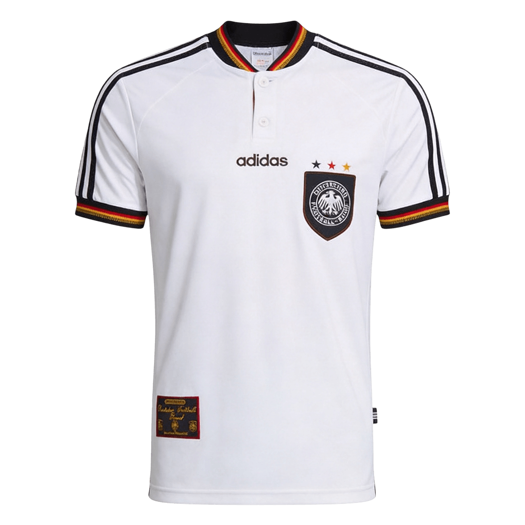 Németország Hazai Retro Futball Mez 1996 Fehér