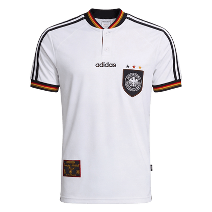 Németország Hazai Retro Futball Mez 1996 Fehér