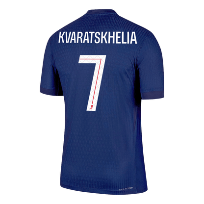KVARATSKHELIA #7 Játékos PSG Otthon Soccer Mez 2025/26 Haditengerészet