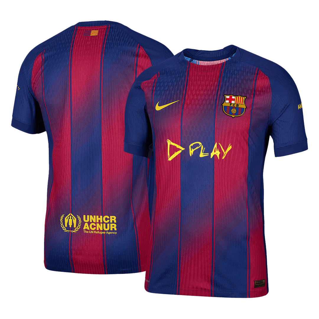 Barcelona X Ed Sheeran Játékos Otthon Mez 2025/26 Piros & Kék