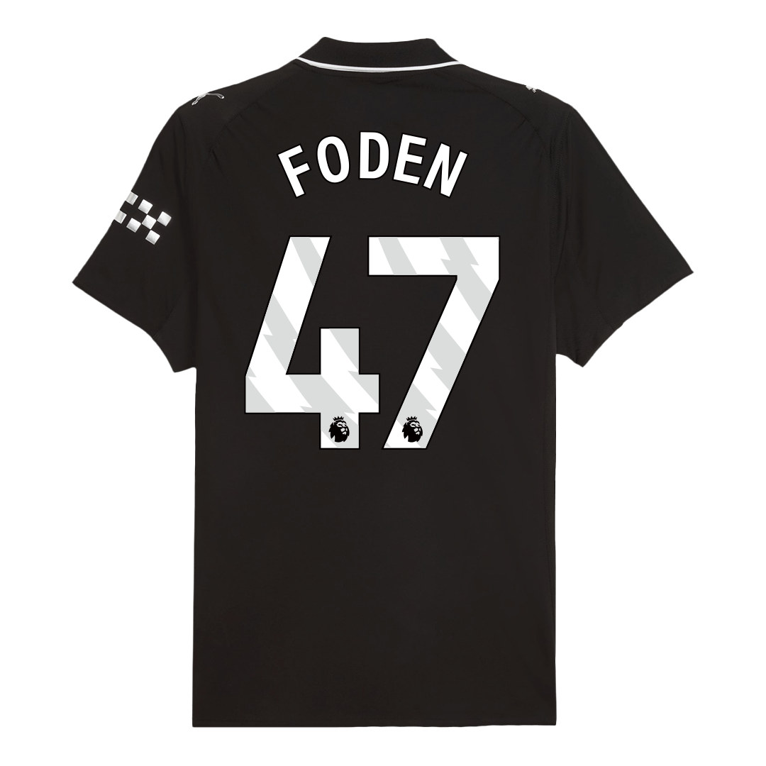 FODEN #47 Játékos Manchester City Idegenbeli Soccer Mez 2025/26 Fekete