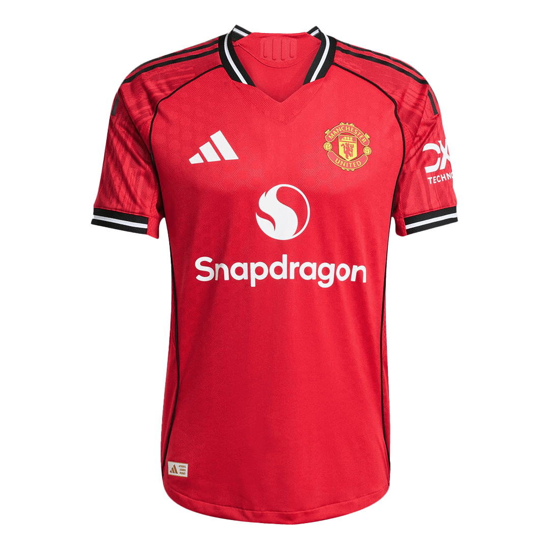 B.FERNANDES #8 Játékos Manchester United Otthon Soccer Mez 2025/26 Piros