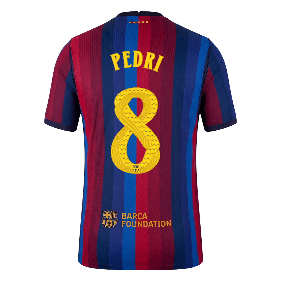 PEDRI #8 Barcelona Játékos Verzió Hazai Mez 2026/27 Piros & Kék - UCL