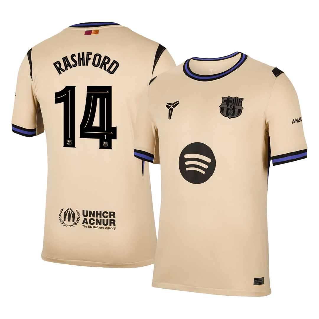 RASHFORD #14 Barcelona Idegenbeli Soccer Mez 2025/26 Sárga - UCL