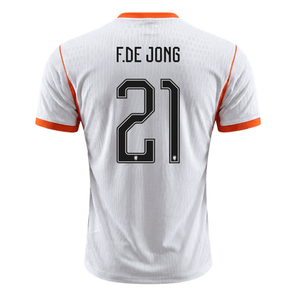 F.DE JONG #21 Hollandia Játékos Verzió Idegenbeli Mez Világbajnoki 2026 Fehér