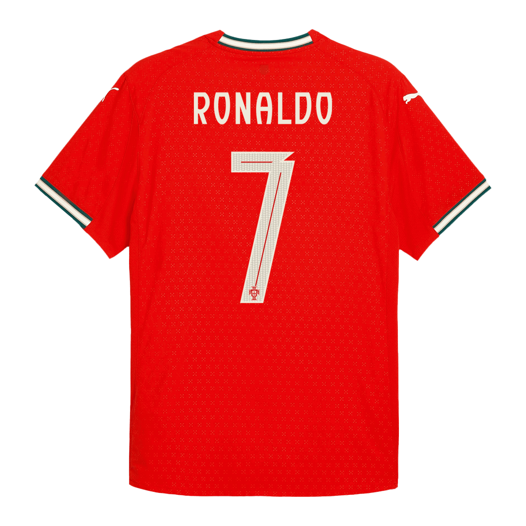 RONALDO #7 Portugália Játékos Otthon Mez 2025 Piros