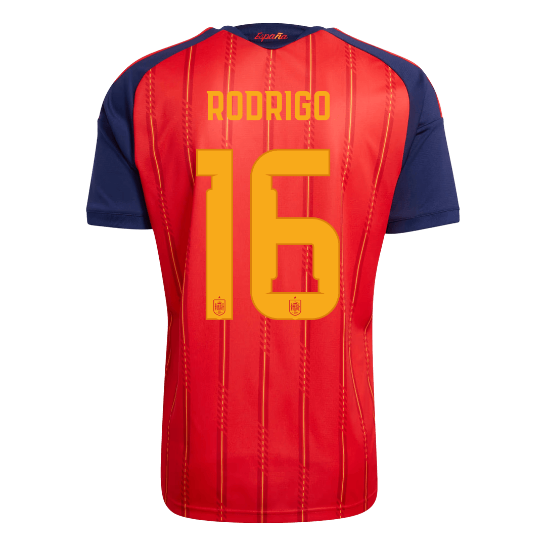 RODRIGO #16 Spanyolország Hazai Futball Világbajnoki 2026 Piros