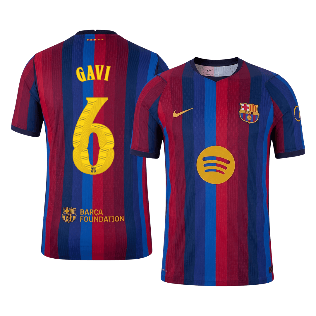 GAVI #6 Barcelona Játékos Verzió Hazai Mez 2026/27 Piros & Kék - UCL
