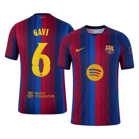 GAVI #6 Barcelona Játékos Verzió Hazai Mez 2026/27 Piros & Kék - UCL