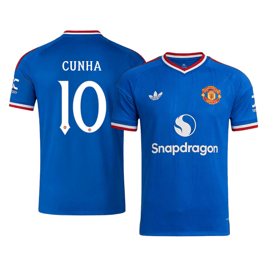 CUNHA #10 Manchester United Idegenbeli Mez 2026/27 Kék