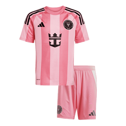 Gyerekek Inter Miami CF Otthoni Soccer Mez Készlet(Mez+Rövidnadrág) 2025 Rózsaszín