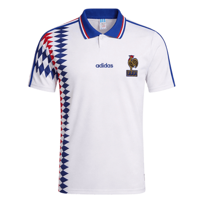 Franciaország Idegenbeli Retro Futball Mez 1994 Fehér
