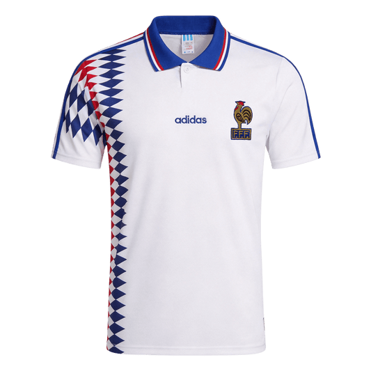 Franciaország Idegenbeli Retro Futball Mez 1994 Fehér